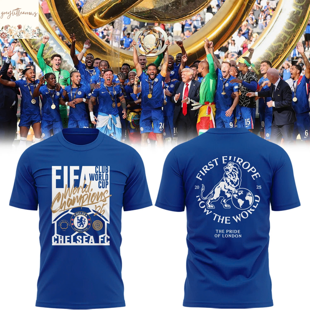 Chelsea 2025 FIFA Club World Cup Champions 3D T-Shirt - Blue Chelsea 2025 FIFA Club World Cup Champions 3D T-Shirt - Blue