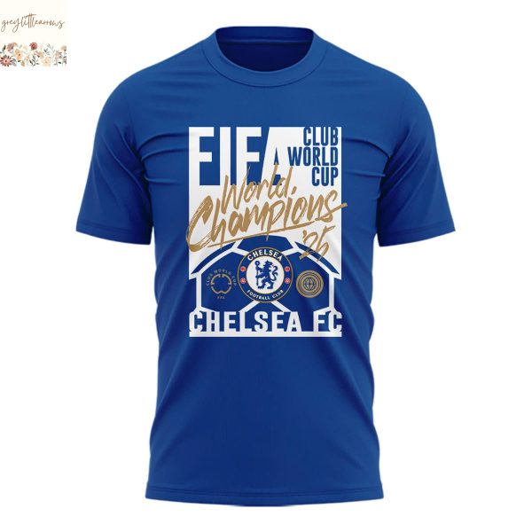 Chelsea 2025 FIFA Club World Cup Champions 3D T-Shirt – Blue