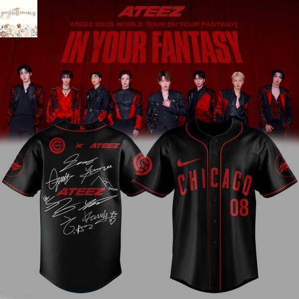 Chicago Cubs x ATEEZ 2025 World Tour Signature Baseball Jersey – Black