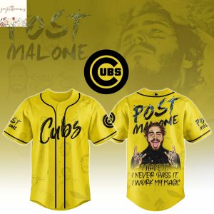 Chicago Cubs x Post Malone Tour I Have It I Never Pass It I Work My Magic Baseball Jersey
