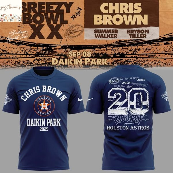 Chris Brown Breezy Bowl XX x Houston Astros Daikin Park 2025 3D T-Shirt