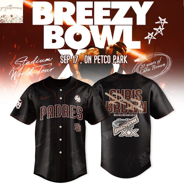 Chris Brown Breezy Bowl XX x San Diego Padres Baseball Jersey – Black