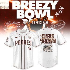 Chris Brown Breezy Bowl XX x San Diego Padres Baseball Jersey – White