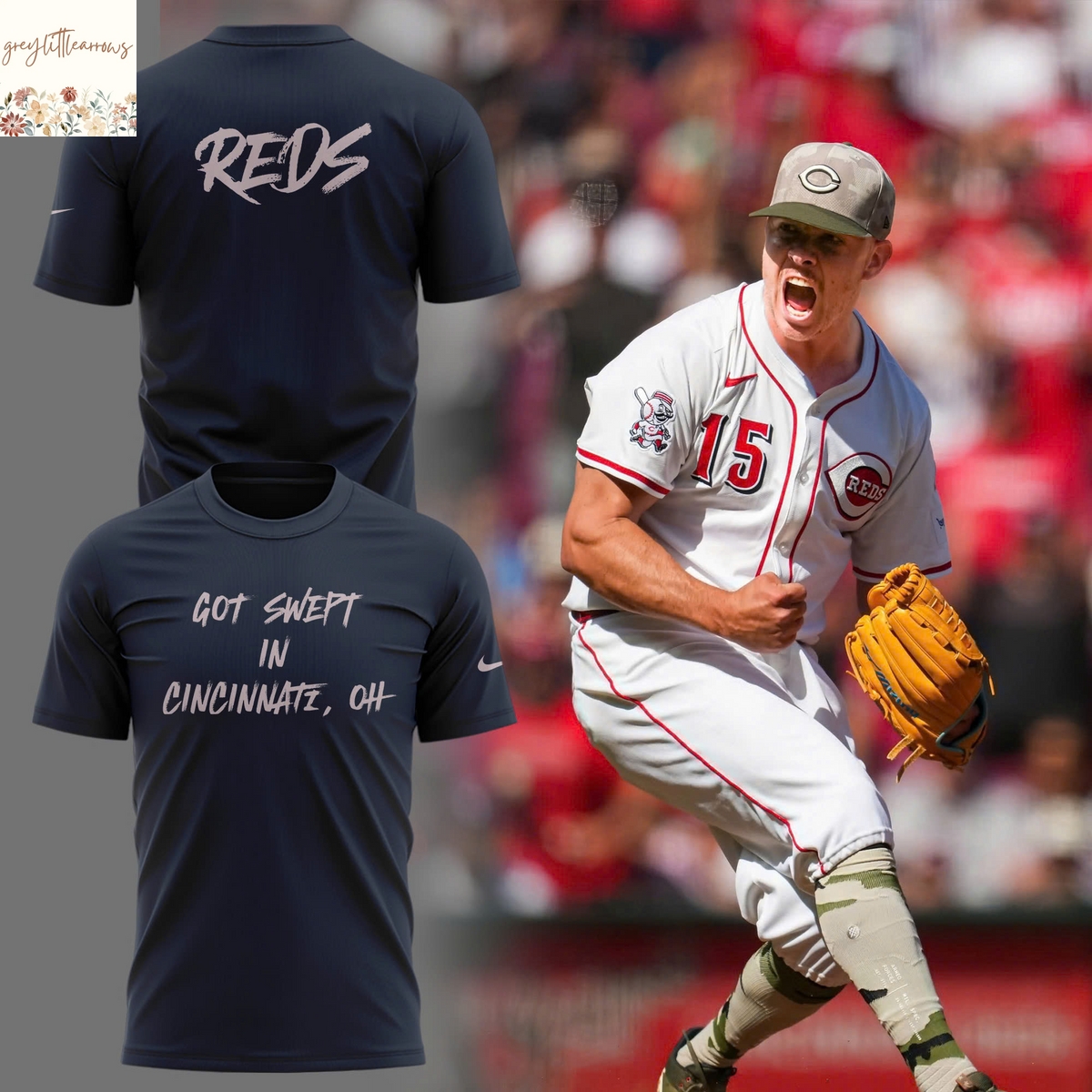 Cincinnati Reds Got Swept In Cincinnati Oh 3D T-Shirt Cincinnati Reds Got Swept In Cincinnati Oh 3D T-Shirt
