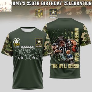 Dallas Cowboys US Army 250th Birthday Celebration 3D T-Shirt