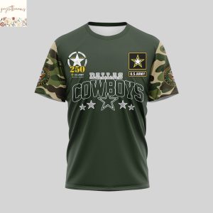 Dallas Cowboys US Army 250th Birthday Celebration 3D T-Shirt