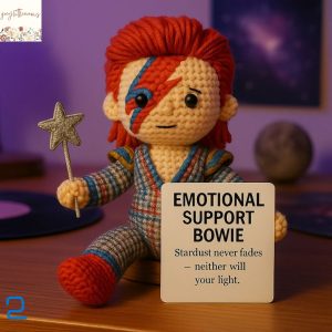 David Bowie Crocheted With Emotional Support Table