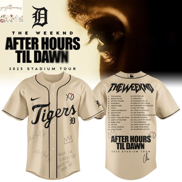 DET x The Weeknd After Hours Til Dawn 2025 Tour Baseball Jersey