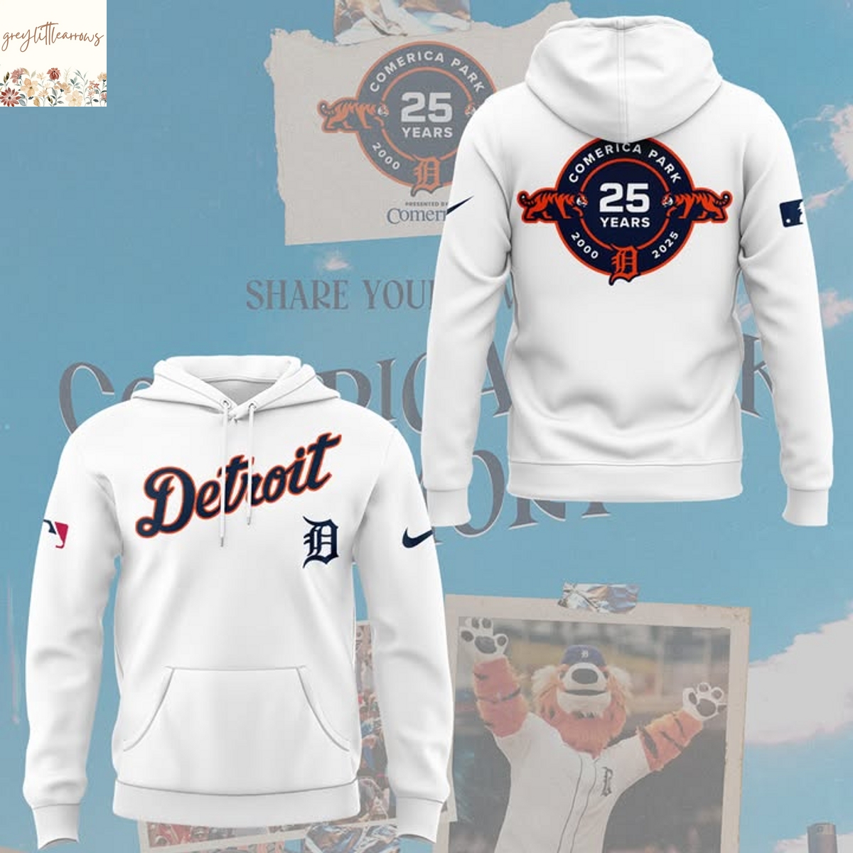 Detroit Tigers Comerica Park 2000-2025 Hoodie Detroit Tigers Comerica Park 2000-2025 Hoodie