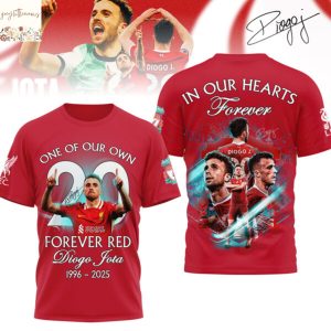 Diogo Jota One Of Our Own Forever Red 1996-2025 In Our Hearts Forever 3D T-Shirt