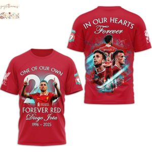 Diogo Jota One Of Our Own Forever Red 1996-2025 In Our Hearts Forever 3D T-Shirt