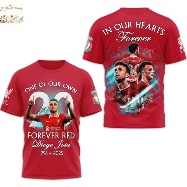Diogo Jota One Of Our Own Forever Red 1996-2025 In Our Hearts Forever 3D T-Shirt