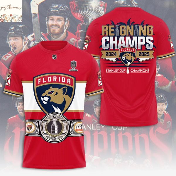Florida Panthers NHL Stanley Cup 2025 Champions 3D T-Shirt