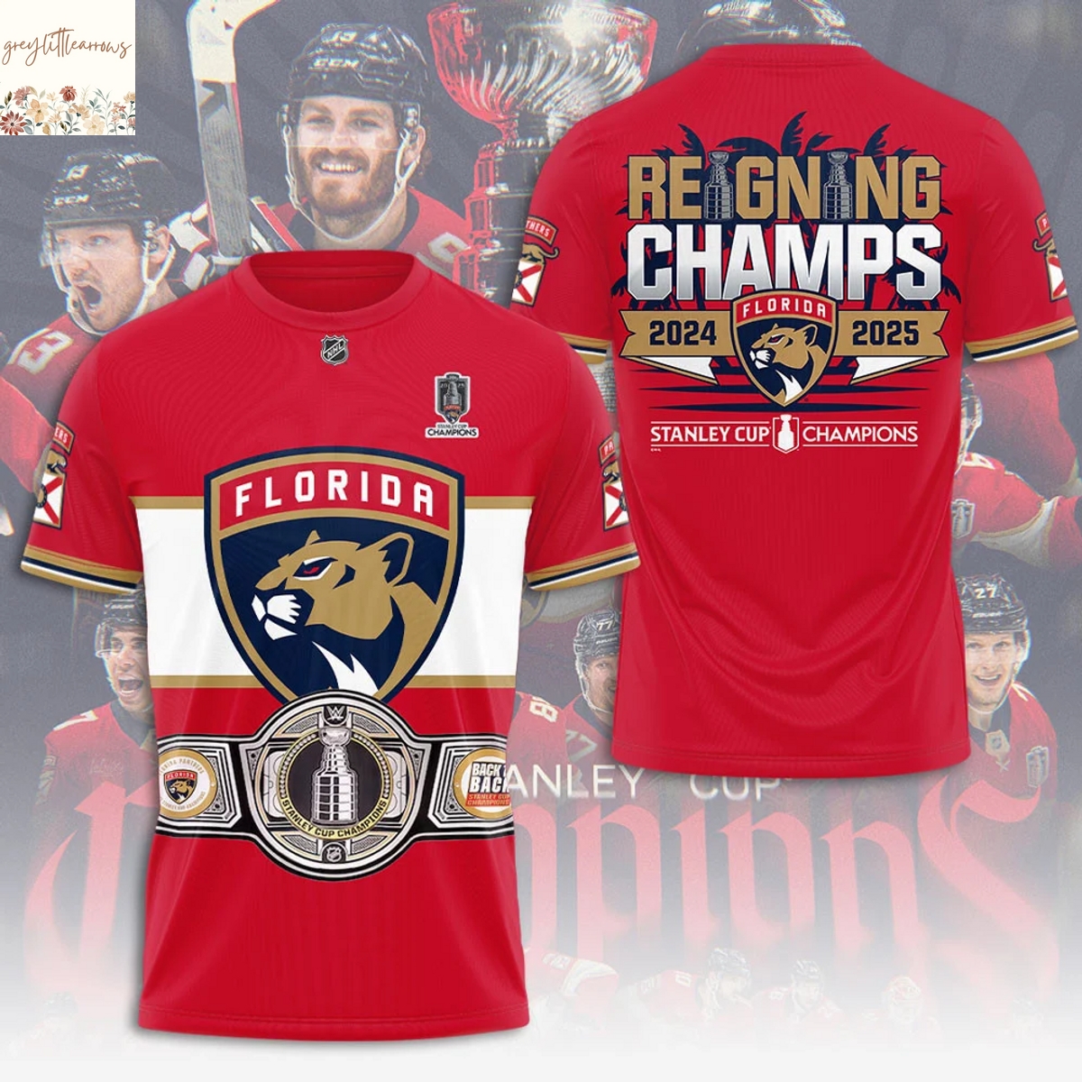 Florida Panthers NHL Stanley Cup 2025 Champions 3D T-Shirt Florida Panthers NHL Stanley Cup 2025 Champions 3D T-Shirt
