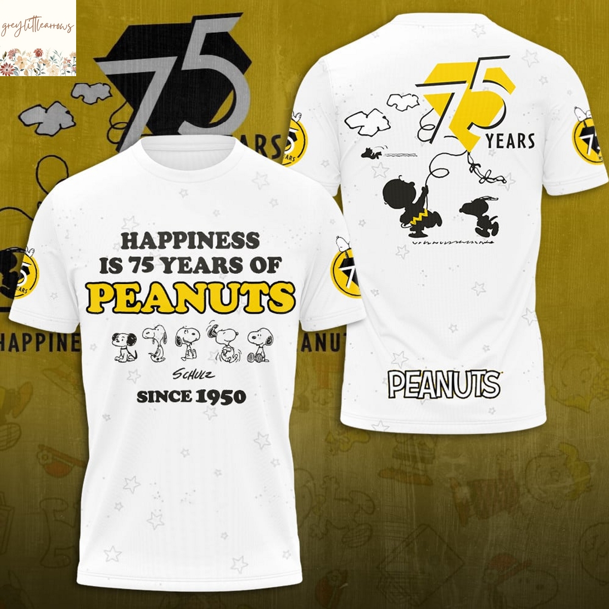 Happiness Is 75 Years Of Peanuts Since 1950 3D T-Shirt Happiness Is 75 Years Of Peanuts Since 1950 3D T-Shirt