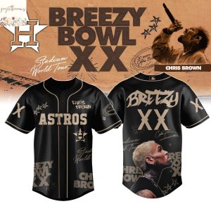 Houston Astros x Chris Brown Breezy Bowl XX World Tour 2025 Baseball Jersey – Black