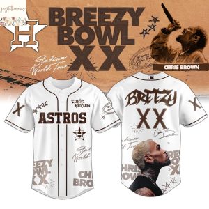Houston Astros x Chris Brown Breezy Bowl XX World Tour 2025 Baseball Jersey – White