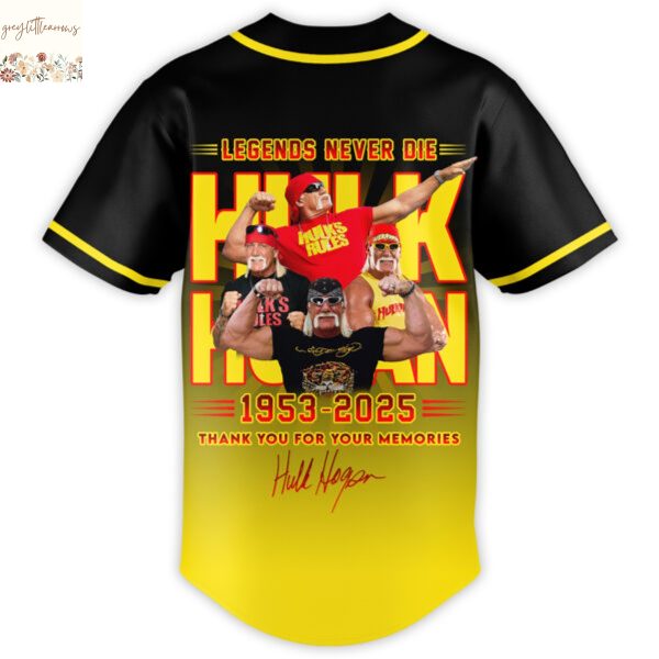 Hulk Hogan 1953-2025 Legends Never Die Signature Thank You For The Memories Baseball Jersey
