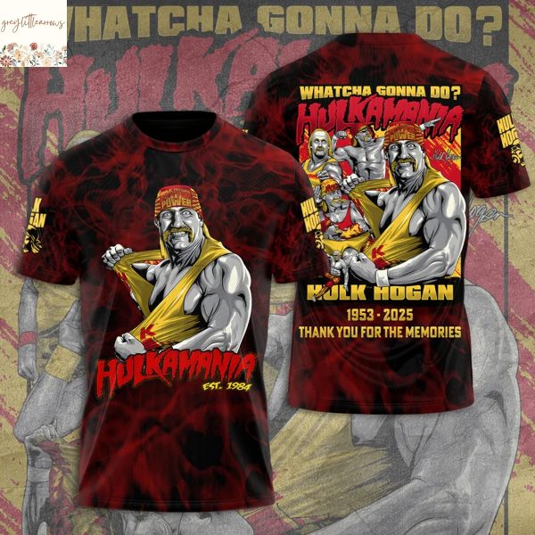 Hulk Hogan Hulkamania 1953-2025 Thank You For The Memories 3D T-Shirt