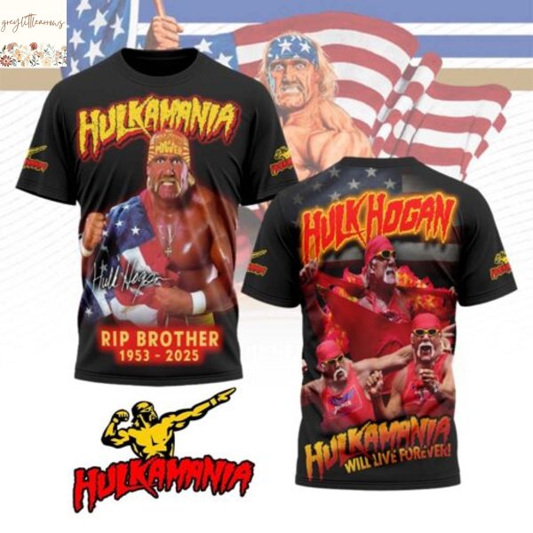Hulk Hogan Hulkamania Rip Brother 1953-2025 Signature 3D T-Shirt