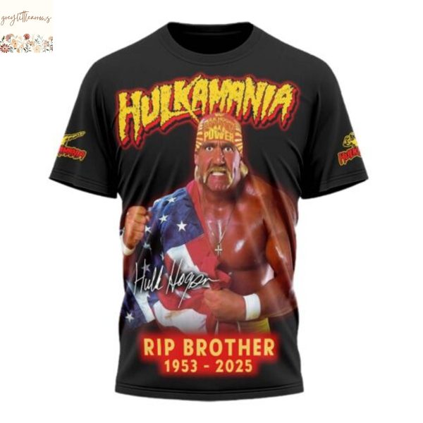 Hulk Hogan Hulkamania Rip Brother 1953-2025 Signature 3D T-Shirt