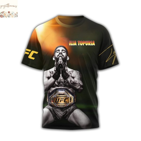 Ilia Topuria Topuria World Lightweight Champions 3D T-Shirt