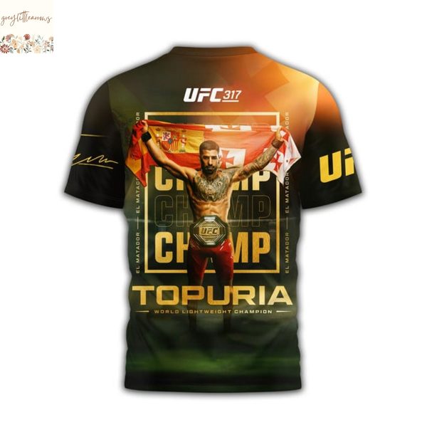 Ilia Topuria Topuria World Lightweight Champions 3D T-Shirt