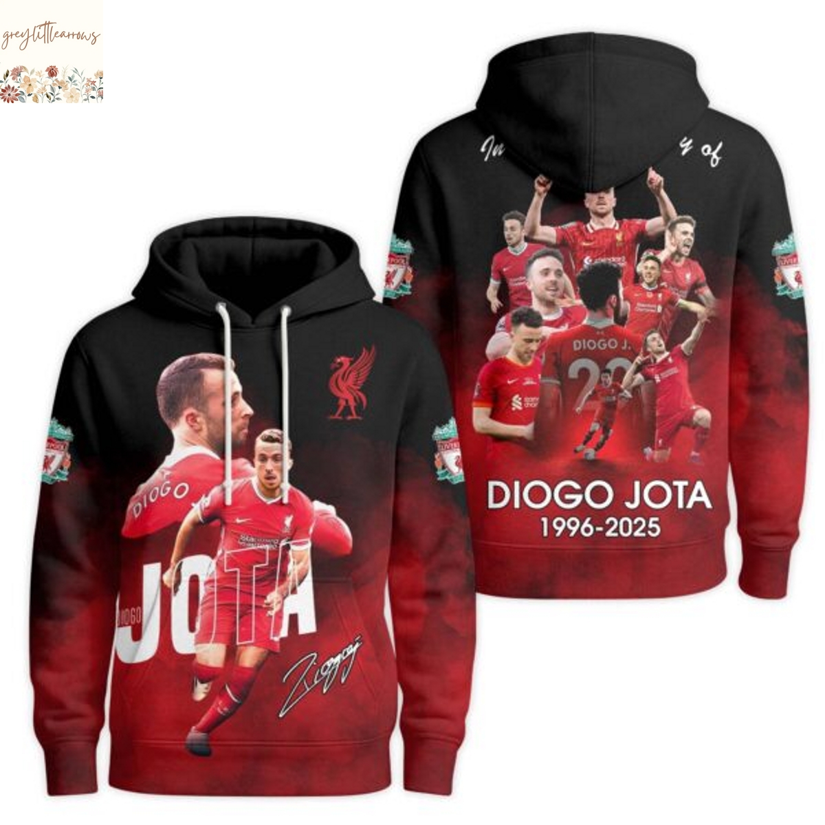 In Loving Memory Of Diogo Jota 1996-2025 Signature Hoodie In Loving Memory Of Diogo Jota 1996-2025 Signature Hoodie