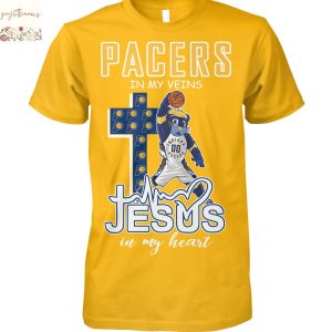 Indiana Pacers In My Veins Jesus In My Heart Unisex T-Shirt