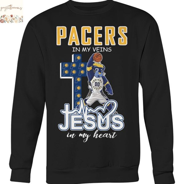Indiana Pacers In My Veins Jesus In My Heart Unisex T-Shirt