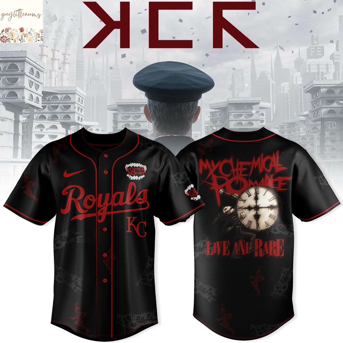 Kansas City Royals x Long Live The Black Parade - My Chemical Romance Baseball Jersey Kansas City Royals x Long Live The Black Parade - My Chemical Romance Baseball Jersey