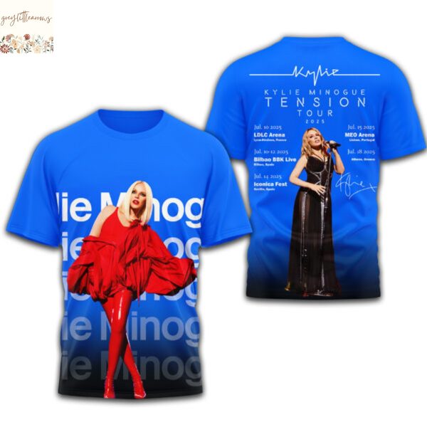 Kylie Minogue Tension Tour 2025 Signature 3D T-Shirt