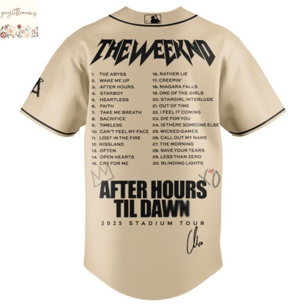 LAA x The Weeknd After Hours Til Dawn 2025 Tour Baseball Jersey