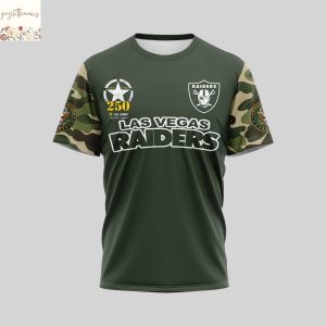 Las Vegas Raiders US Army 250th Birthday Celebration 3D T-Shirt