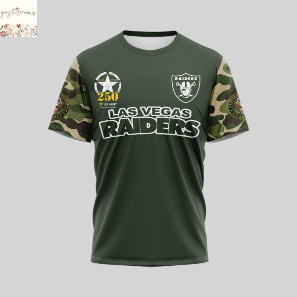 Las Vegas Raiders US Army 250th Birthday Celebration 3D T-Shirt