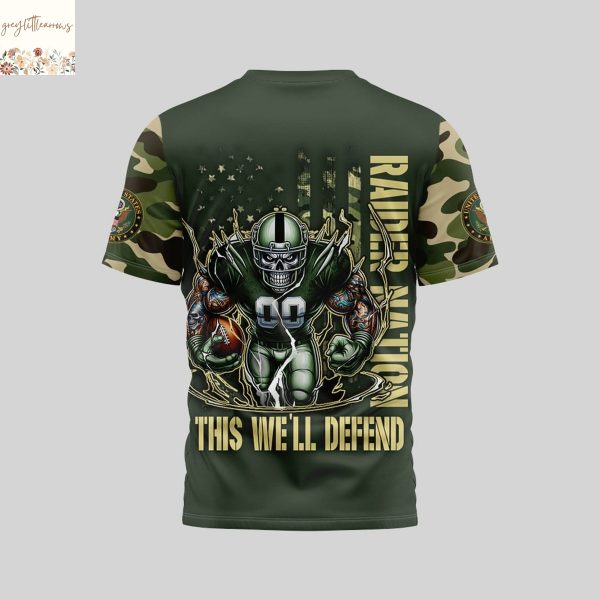 Las Vegas Raiders US Army 250th Birthday Celebration 3D T-Shirt