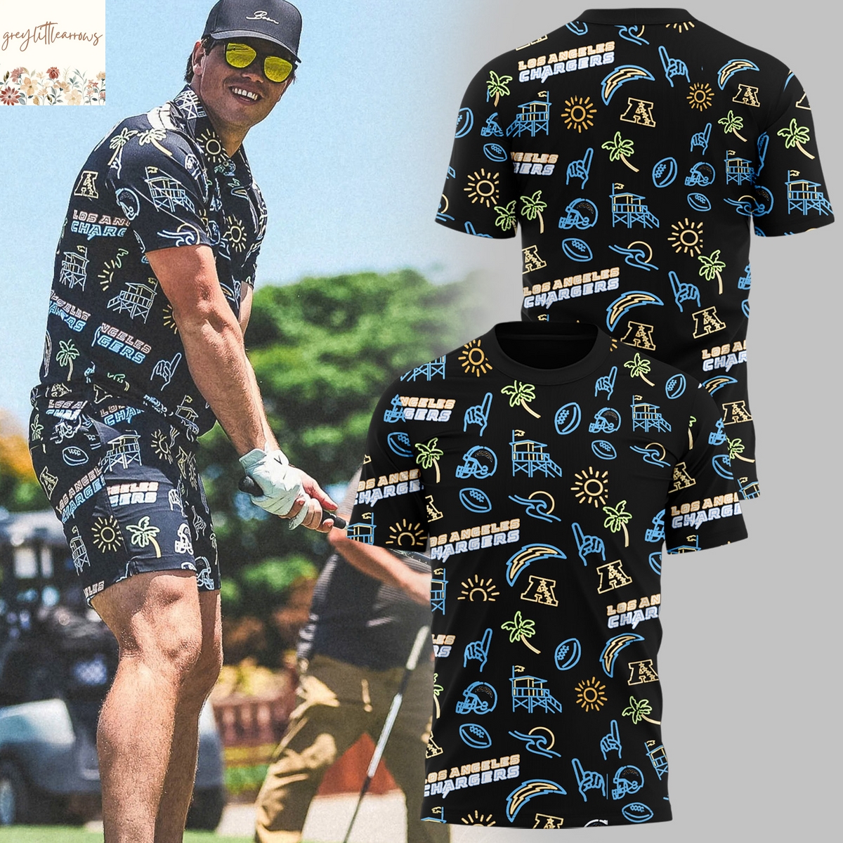 Los Angeles Chargers Summer 2025 3D T-Shirt Los Angeles Chargers Summer 2025 3D T-Shirt