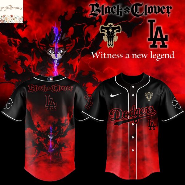 Los Angeles Dodgers Black Clover Baseball Jersey