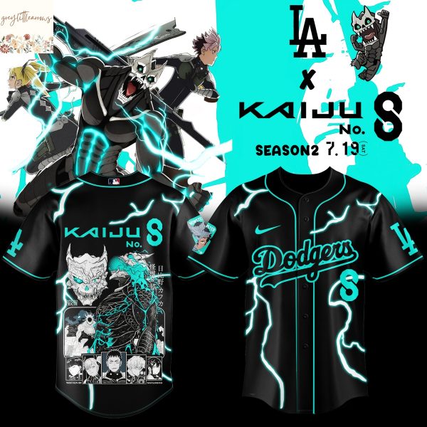 Los Angeles Dodgers Kaiju No.8 Baseball Jersey