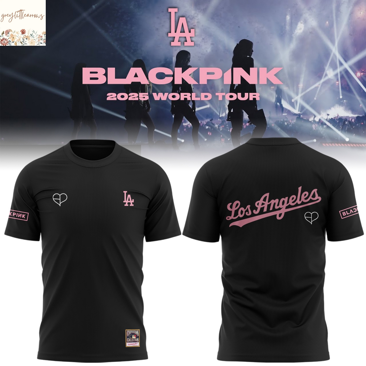Los Angeles Dodgers x BlackPink 2025 Deadline World Tour 3D T-Shirt Los Angeles Dodgers x BlackPink 2025 Deadline World Tour 3D T-Shirt
