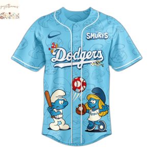 Los Angeles Dodgers x Smurfs Baseball Jersey