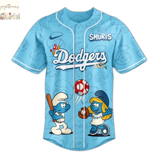 Los Angeles Dodgers x Smurfs Baseball Jersey