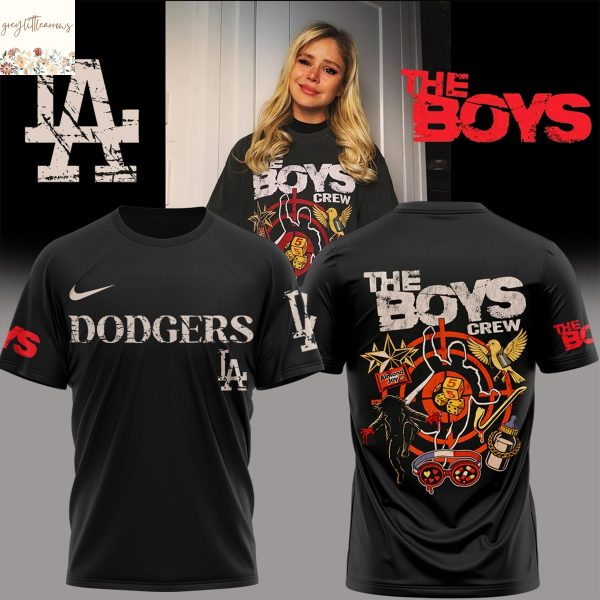 Los Angeles Dodgers x The Boys Crew 3D T-Shirt – Black