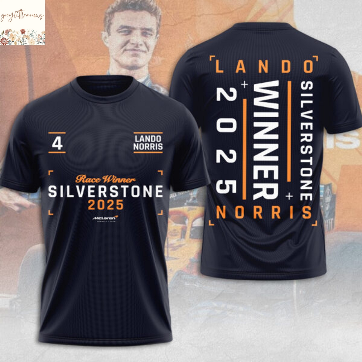 McLaren x Lando Norris Winner 2025 Silverstone 3D T-Shirt McLaren x Lando Norris Winner 2025 Silverstone 3D T-Shirt
