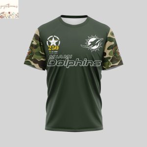 Miami Dolphins US Army 250th Birthday Celebration 3D T-Shirt