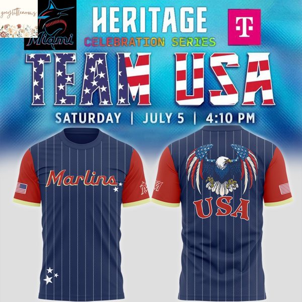 Miami Marlins Team USA Heritage Series 3D T-Shirt