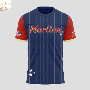 Miami Marlins Team USA Heritage Series 3D T-Shirt