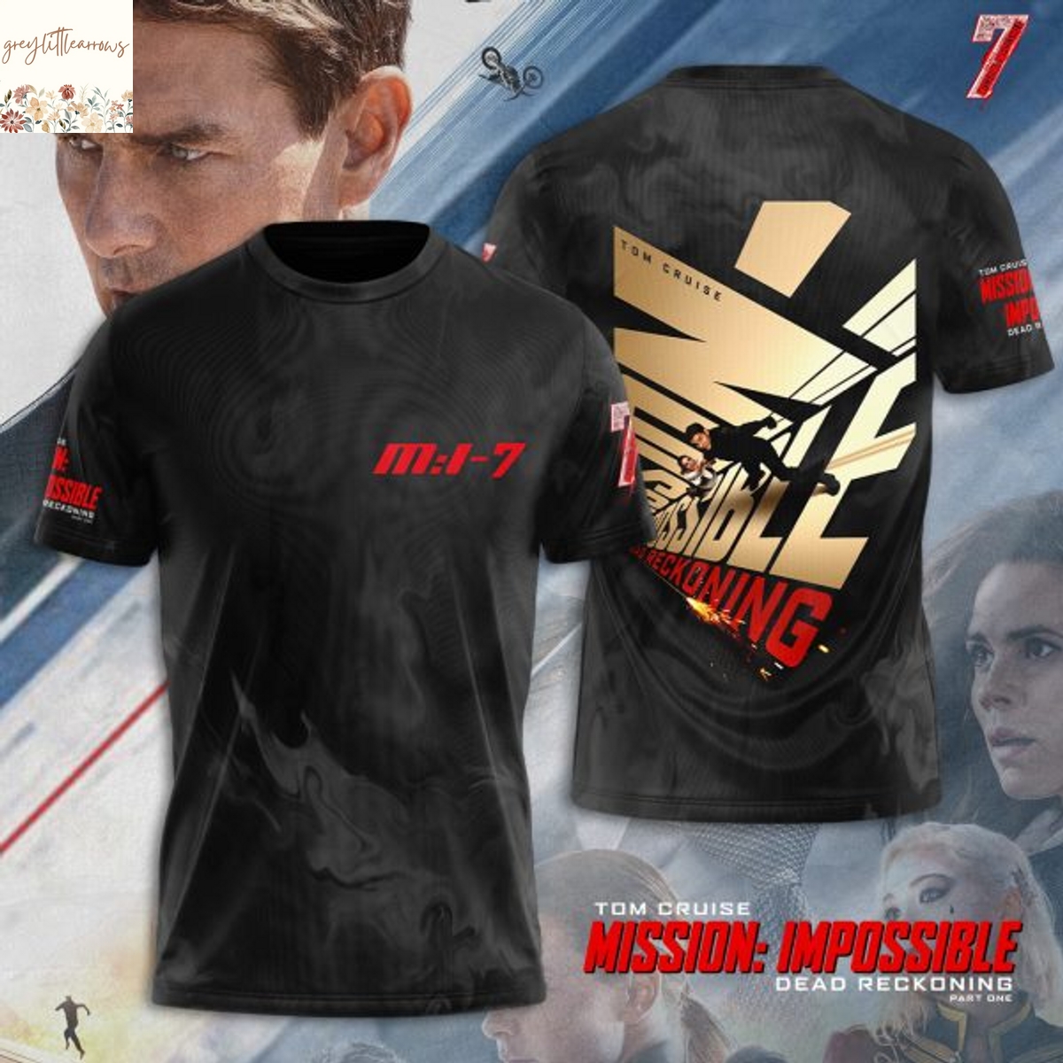 Mission Impossible Tom Cruise Dead Reckoning M1-7 3D T-Shirt Mission Impossible Tom Cruise Dead Reckoning M1-7 3D T-Shirt