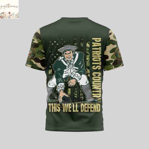 New England Patriots US Army 250th Birthday Celebration 3D T-Shirt
