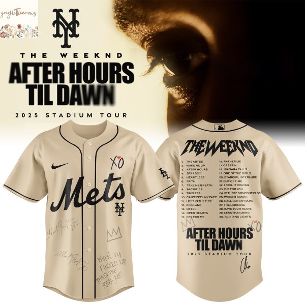 NYM x The Weeknd After Hours Til Dawn 2025 Tour Baseball Jersey